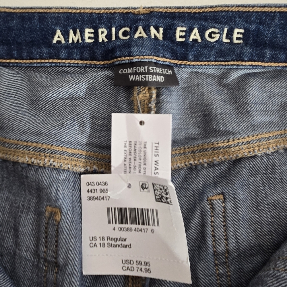 American Eagle Mom Blue Utility Denim Jeans 18 - Picture 10 of 13
